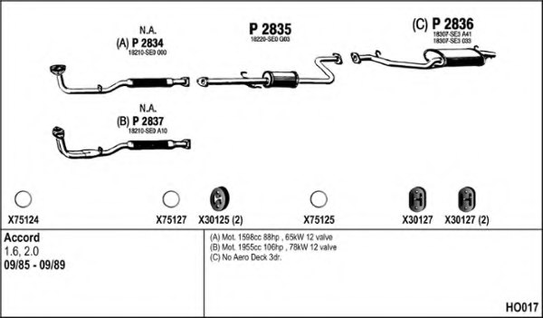FENNO HO017 Exhaust System
